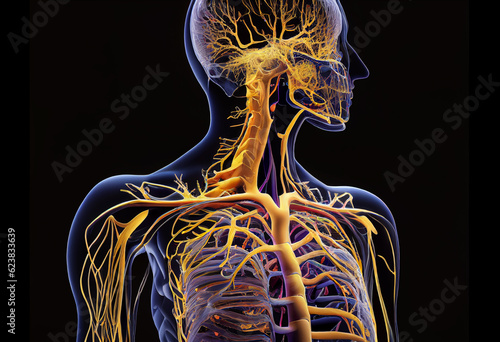 Human nervous system. AI Generated