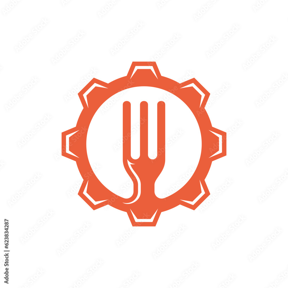 Gear and Fork illustration vector Design Template, suitable for your design