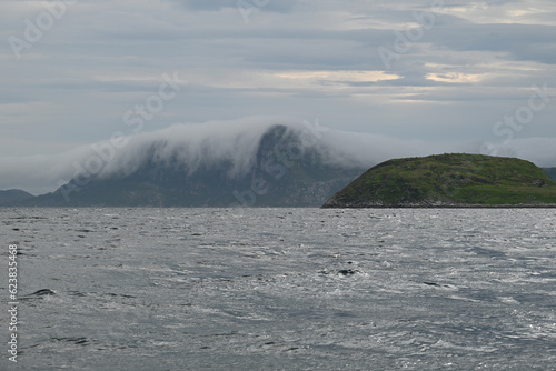 Obraz na plátně Bad weather underway on the coast of Norway.
