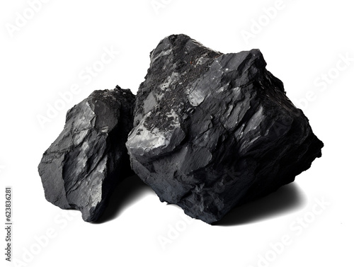 Coal isolated on transparent or white background, png