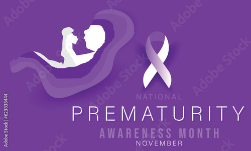 National prematurity awareness month. background, banner, card, poster, template. Vector illustration.