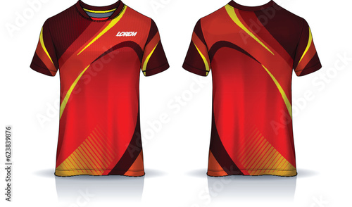 t-shirt sport design template, Soccer jersey mockup for football club. uniform front and back view.