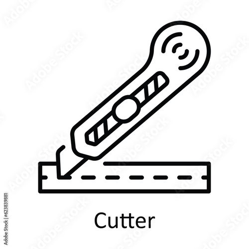 Cutter Outline Icon Design illustration. Home Repair And Maintenance Symbol on White background EPS 10 File