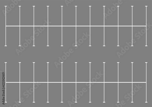 Empty Parking Lot Top View. Vector Illustration. 