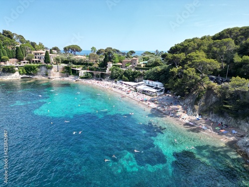 Beach Cap Ferrat France drone,aerial photo