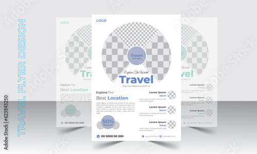 modern travel flyer design template