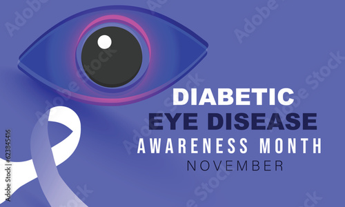 Diabetic eye disease awareness month. background, banner, card, poster, template. Vector illustration.