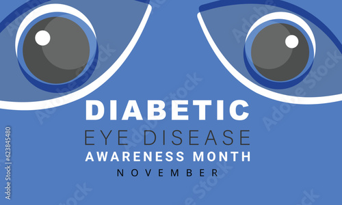 Diabetic eye disease awareness month. background, banner, card, poster, template. Vector illustration.