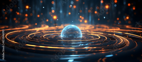 a 3d image of a bubble floating in a water source Generated by AI