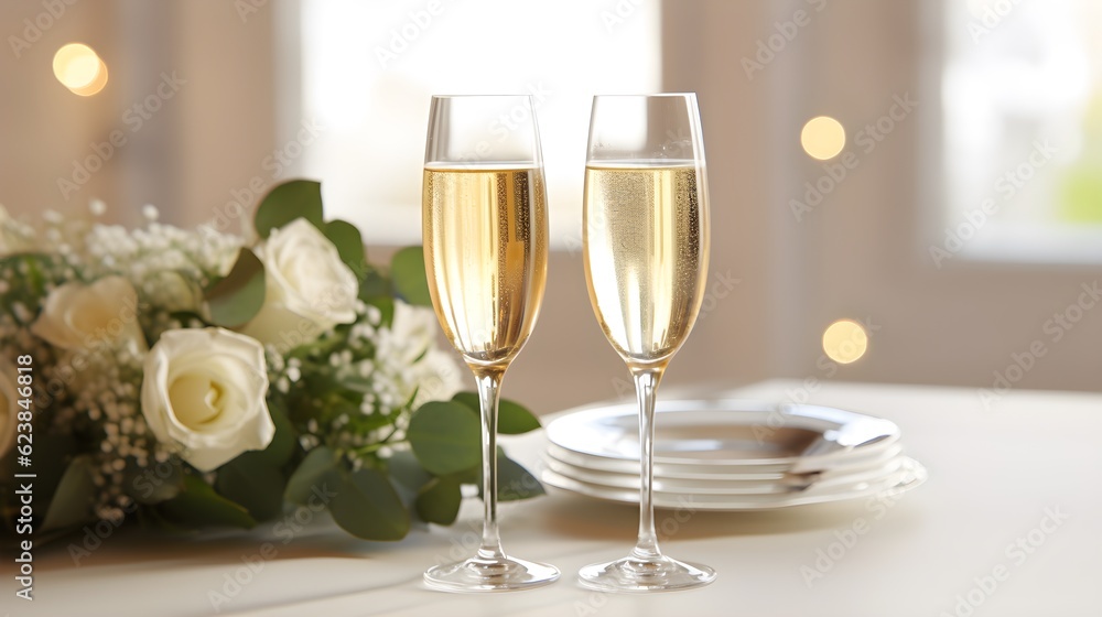 Deux coupes de champagne à un événement festif Deux coupes de champagne à un événement festif