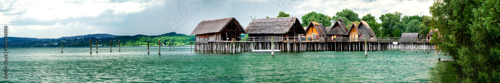 Pfahlbauten von Unteruhldingen am Bodensee, Baden-Württemberg, Deutschland