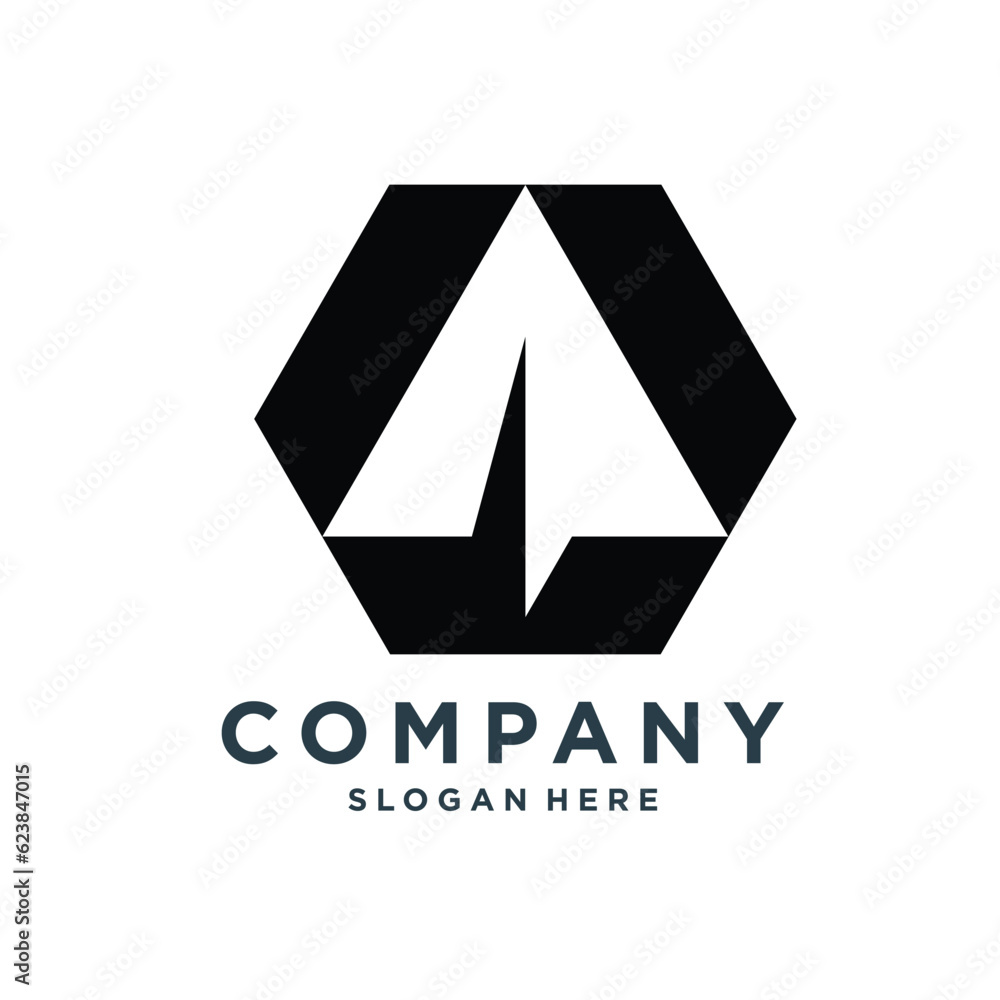 Fototapeta premium Modern Minimalist A Letter Logo Design 