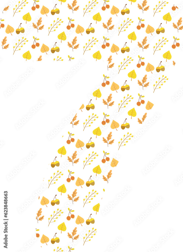 Number 7 autumn background for decoration.
