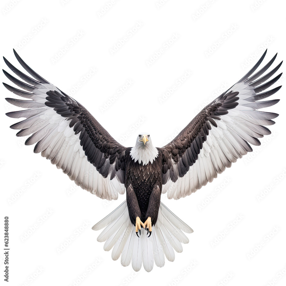 Majestic eagle with open wings on a trasparent background Majestic eagle with open wings on a trasparent background