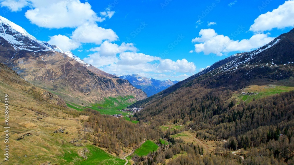 Lazins Valley - South Tyrol - Italy - Flight with the drone over the beautiful valley