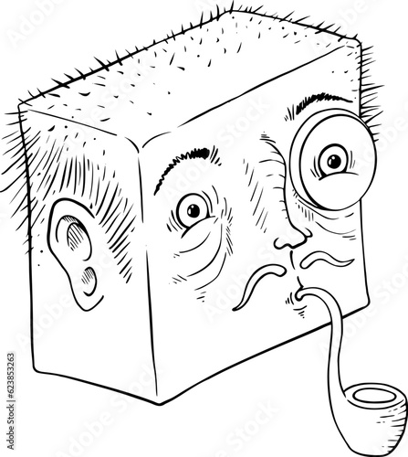 Cube face with monocle
