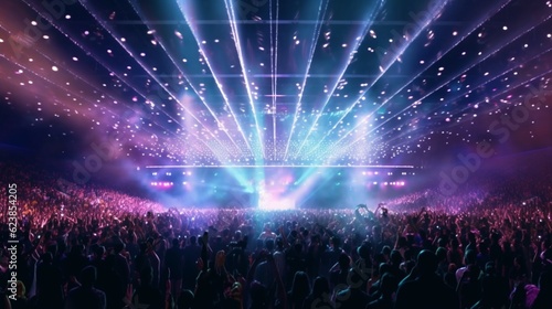 Large audience, crowd, or participants at a live event, concert, or party, Generative AI.