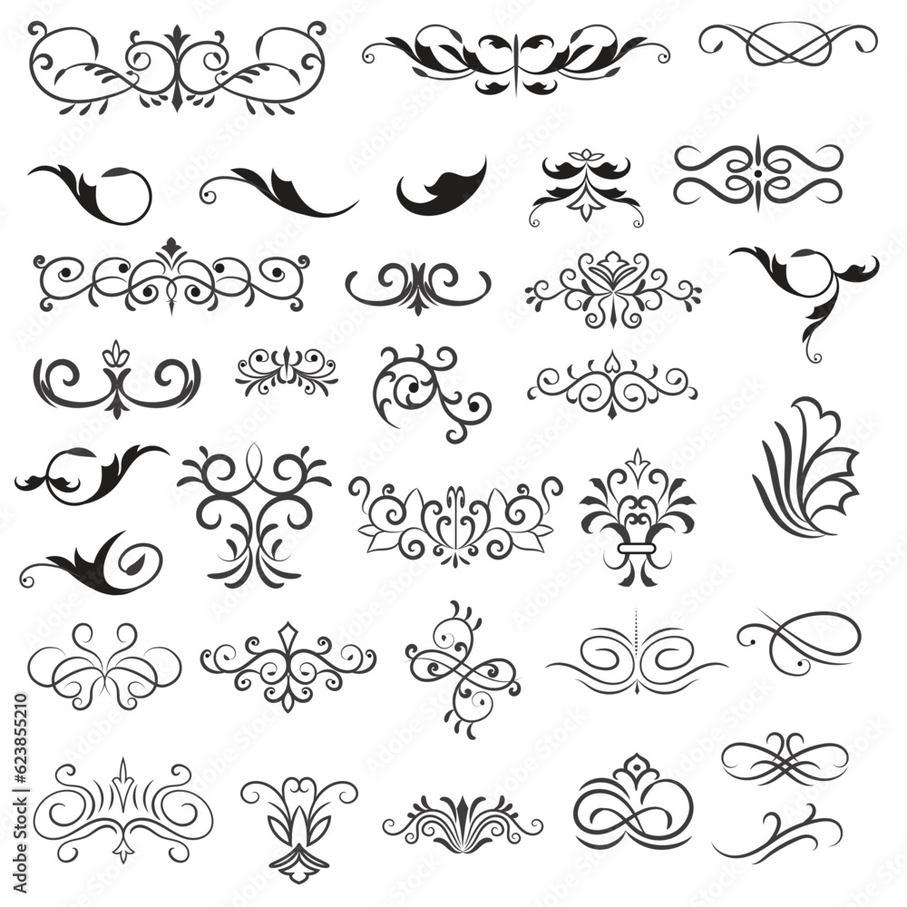 Vector illustration graphic elements for design, Swirl elements decorative illustration