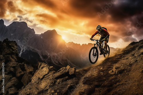mountain bike silhouette generative AI