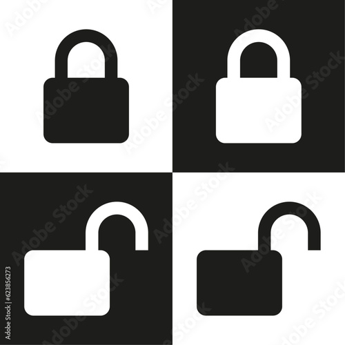 lock  and unlock icon vector design