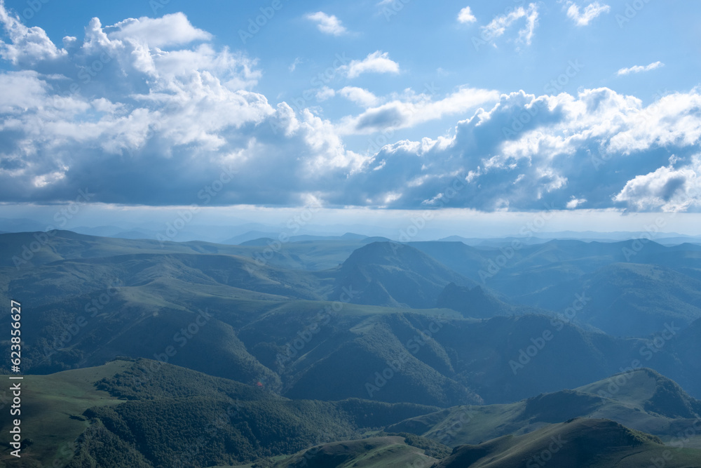 Fototapeta premium Landscape of the Caucasus Mountains on a summer day