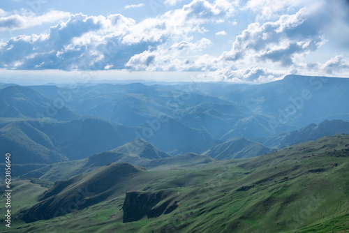 Landscape of the Caucasus Mountains on a summer day