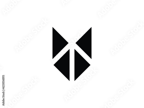 modern fox head with arrow logo design