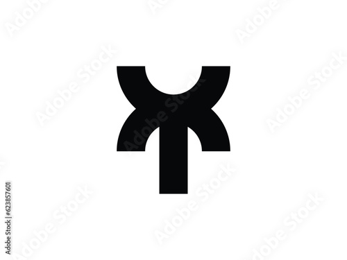 modern letter XT or TX monogram logo design