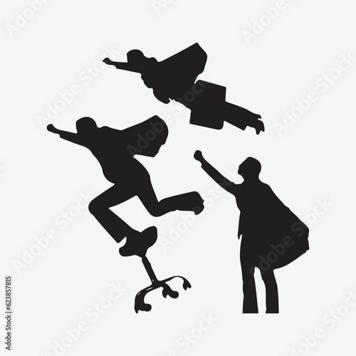 Empowering Wome, Silhouettes of Strong and Fearless Superheroines in Action
