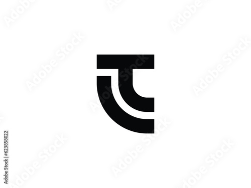 modern monogram letter LT or TL logo design