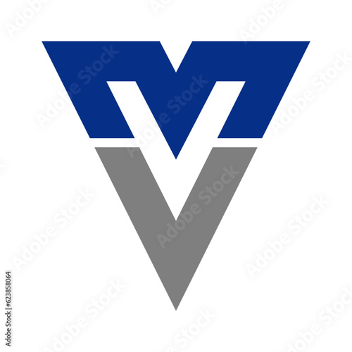 V MV letter logo template 2