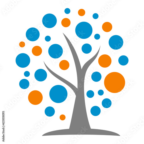 Tree dots logo icon template symbol