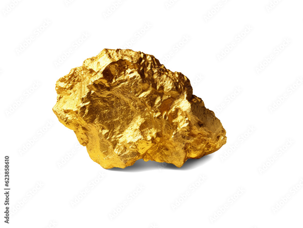 Gold nugget on transparent or white background, png Gold nugget on transparent or white background, png