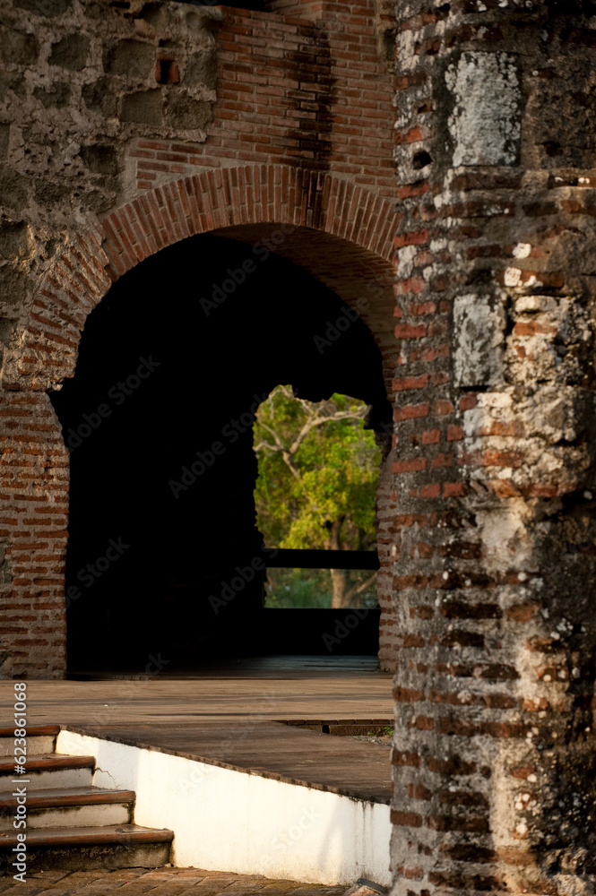 Naklejka premium Ruins of Panama Viejo. Founded in the year 1519, location of the original capital, UNESCO World Heritage Site, Panama City, Panama - stock photo