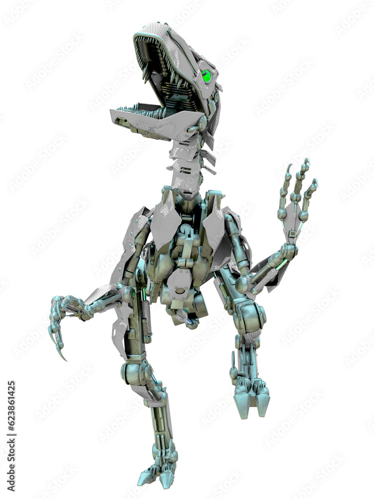 velociraptor robot running frontal view velociraptor robot running frontal view