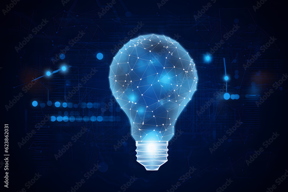 Technology and idea concept with lightbulb Technology and idea concept with lightbulb