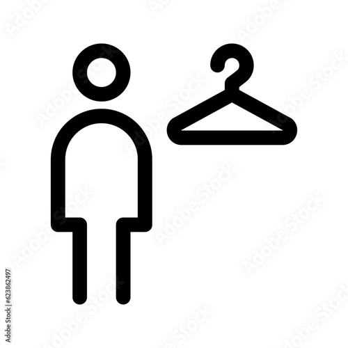 Men’s changing room line icon