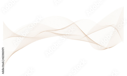 Curly waves abstract background beige shade multi waves line art vector pattern