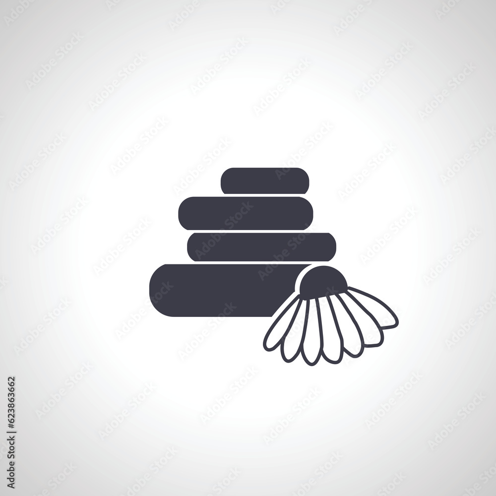 Spa stones icon. Therapy hot stone massage icon Spa stones icon. Therapy hot stone massage icon