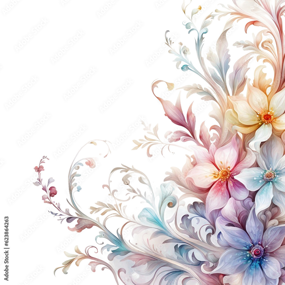 Fantasy-style floral ornament. Fantasy-style floral ornament.