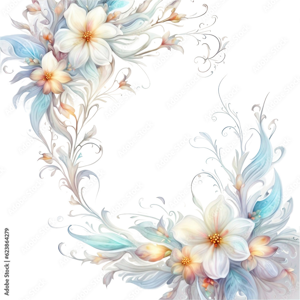 Fantasy-style floral ornament. Fantasy-style floral ornament.