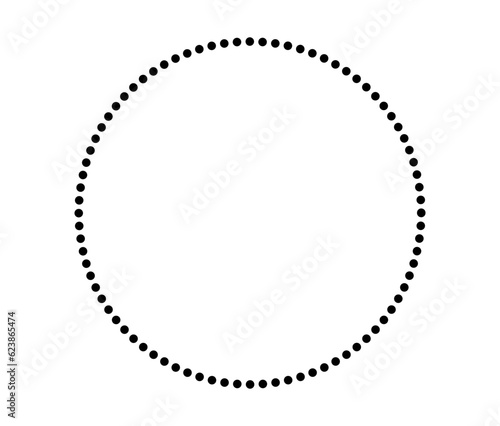 Dot circle frame. Round design element.