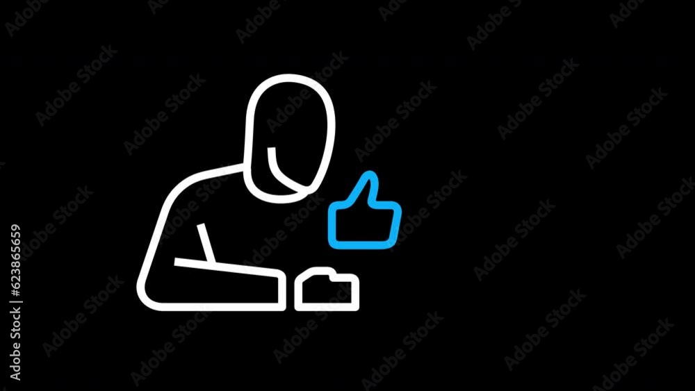 Animation of man and a subscribe button with like and bell notification. Alpha channel Animation of man and a subscribe button with like and bell notification. Alpha channel