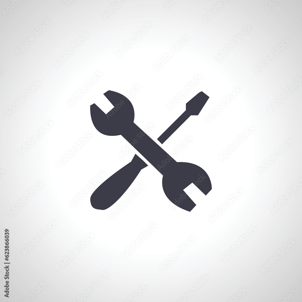 wrench screwdriver cross icon. service icon wrench screwdriver cross icon. service icon