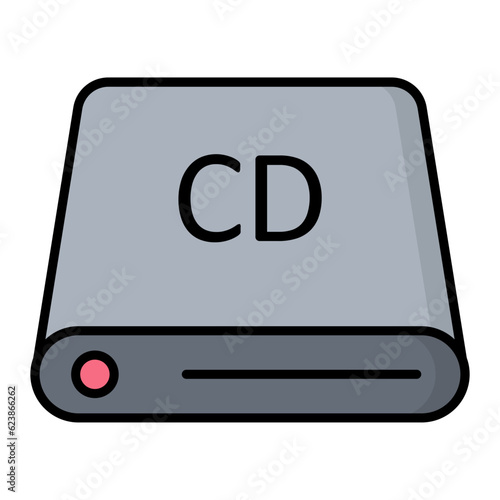 CD Rom Line Color Icon