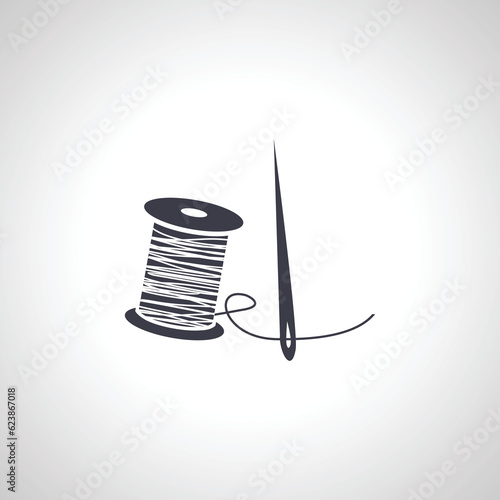 Needle and thread simple icon.