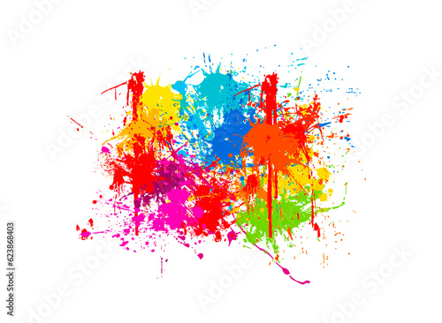 Splashing colorful watercol...