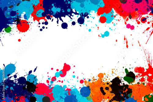 Splashing colorful watercol...