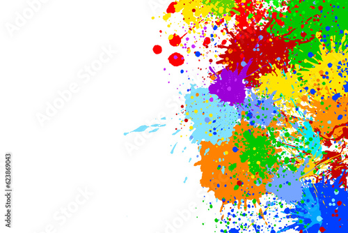 Splashing colorful watercol...