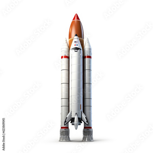 Photo space rocket on white